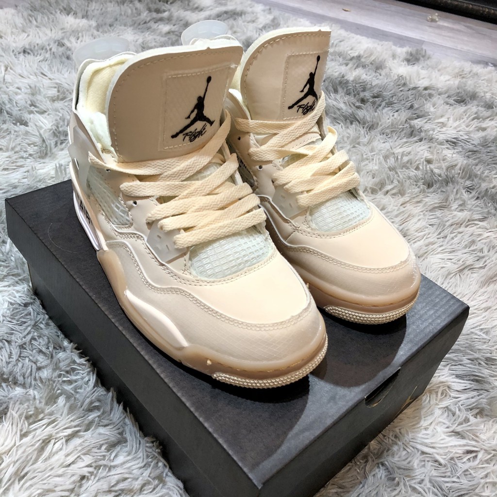 Giày Sneaker Jordan4 Offwhite Full Phụ Kiện Dây Phụ Freeship
