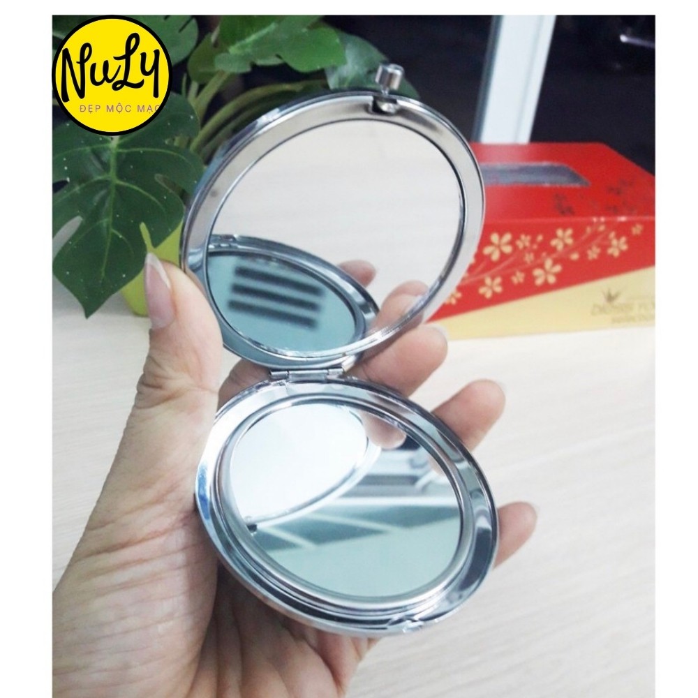 Gương trang điểm mini cầm tay siêu cute, gương kim tuyến 2 mặt bỏ túi phong cách Hàn Quốc