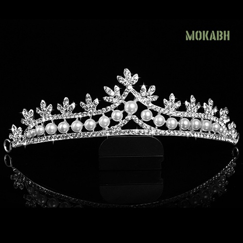 Cài Tóc Hình Vương Miện Đính Đá Và Ngọc Trai Giả Thời Trang Cho Cô Dâu