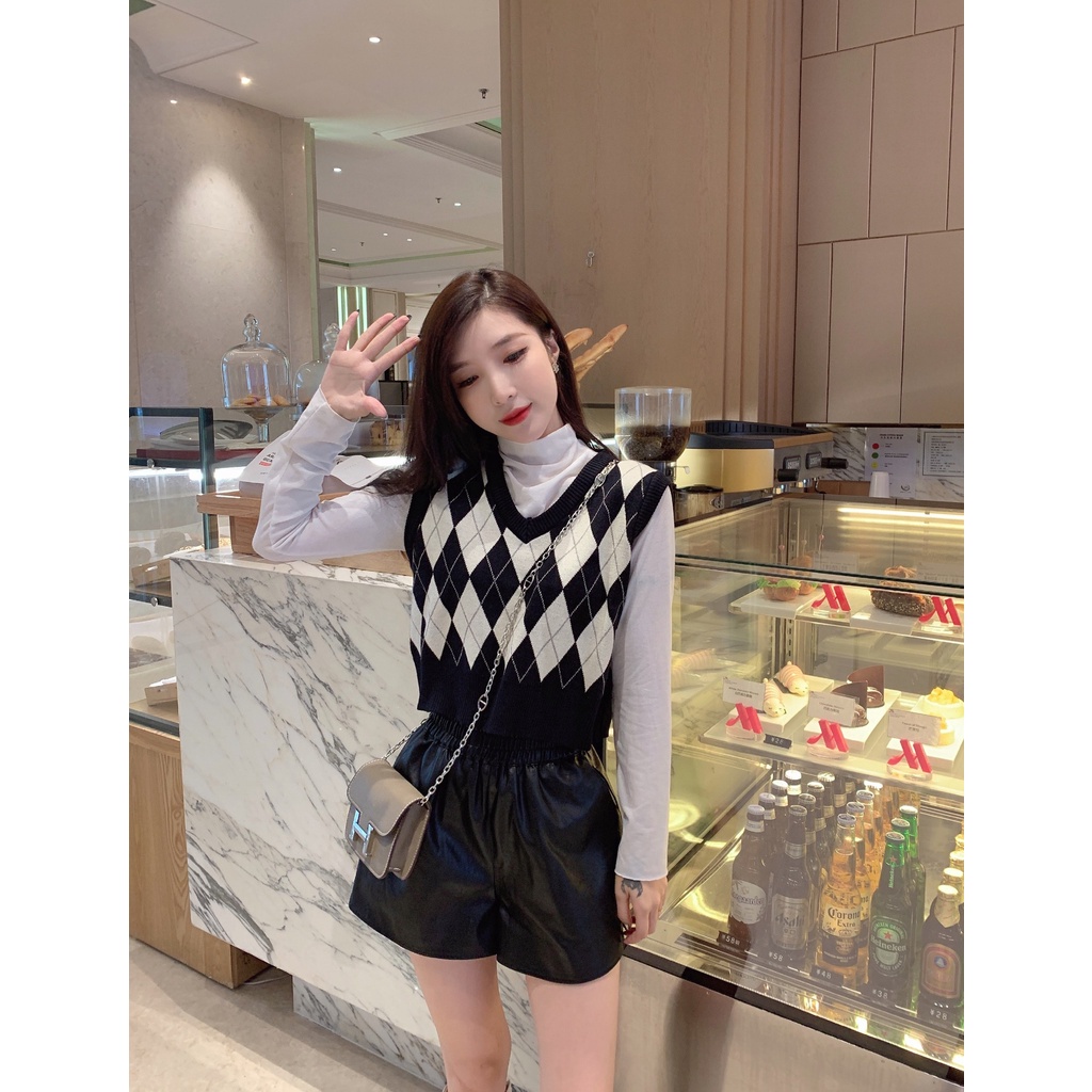 Áo gile nữ hàn quốc, ghi lê quả trám cho nữ - AG-G02