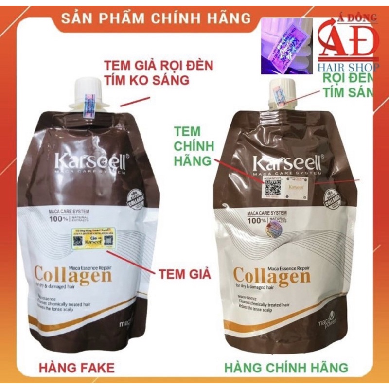 Hấp dầu ủ tóc collagen Karseell, túi 500ml, Hàng chuẩn chính hãng.
