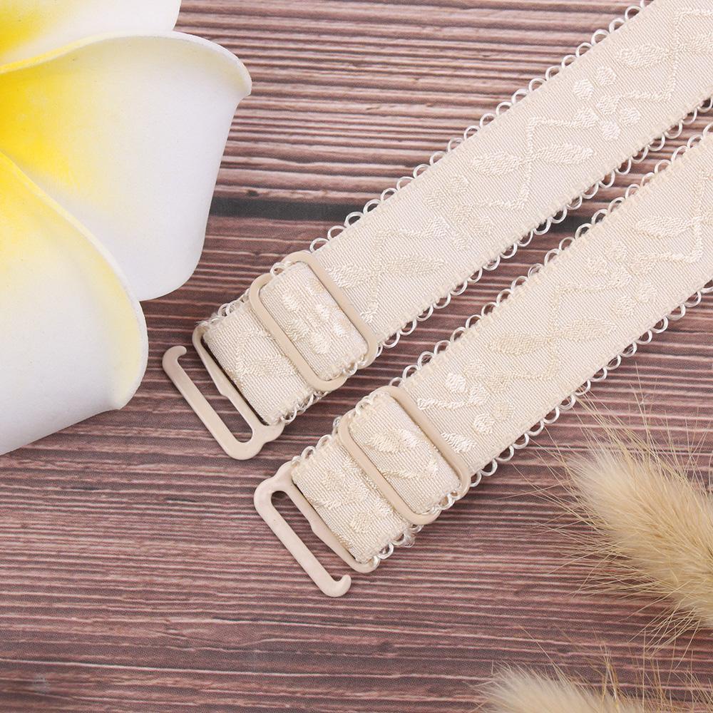 Bộ 2 Cặp Dây Áo Ngực Co Giãn Thêu Họa Tiết Thời Trang Có Thể Tháo Rời