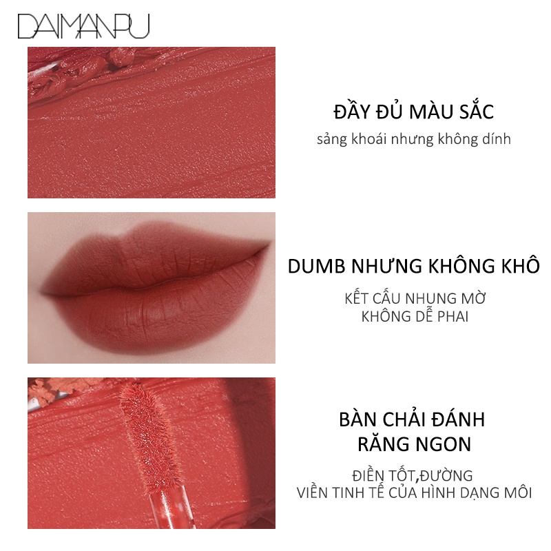 Son môi dạng lỏng DAIMANPU chống thấm nước lâu trôi với vỏ hình viên kẹo socola độc đáo cao cấp