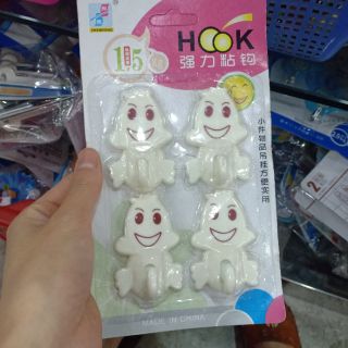 Móc Dán Tường Siêu Chắc 4 móc 1 Vỉ