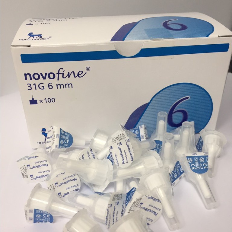 Đầu kim NovoFine 31G 6mm, vô trùng chuyên sử dụng cùng các loại bút tiêm Insulin  cho người tiểu đường. Meditest.