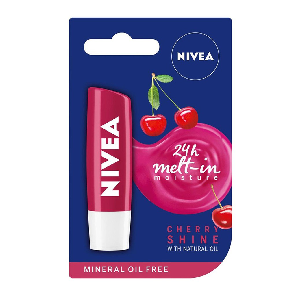 Son dưỡng ẩm 24h Nivea Caring Lip Balm 4.8g