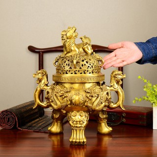 Đỉnh đồng lư hương đúc nổi 3d bằng đồng thau đồ thờ phụng cao cấp Hồng Thắng