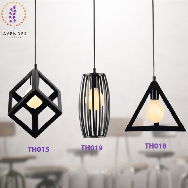 Đèn thả nghệ thuật lồng sắt hình