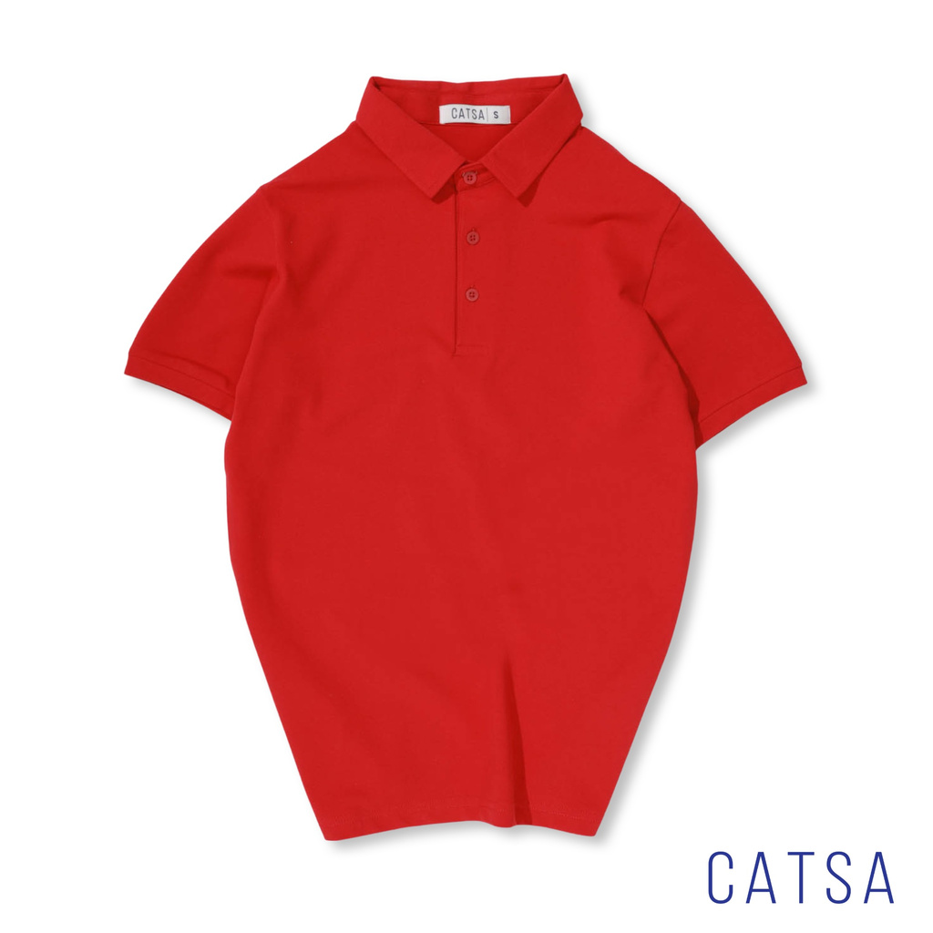 Áo thun polo đen,trắng,đỏ,vàng,nâu,xanh đen CATSA 100% cotton thoáng mát, thấm hút mồ hôi ATP205-208-211-215-213-219