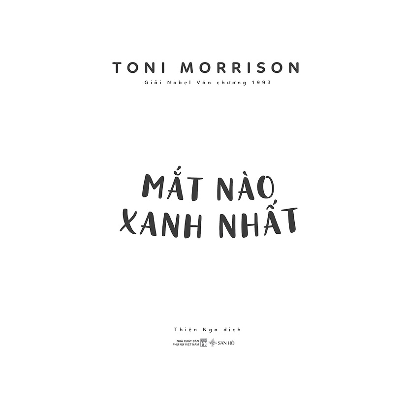 Sách Văn Học - Mắt Nào Xanh Nhất - Toni Morrison - NXB Phụ Nữ Việt Nam