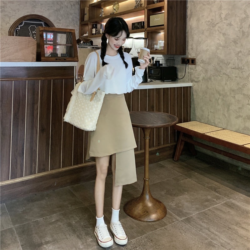 Chân váy umi lêch tầng freesize ulzzang sẵn 2 màu - Chân váy midi kiểu dáng hàn quốc chất umi co giãn nhẹ WK078 | BigBuy360 - bigbuy360.vn