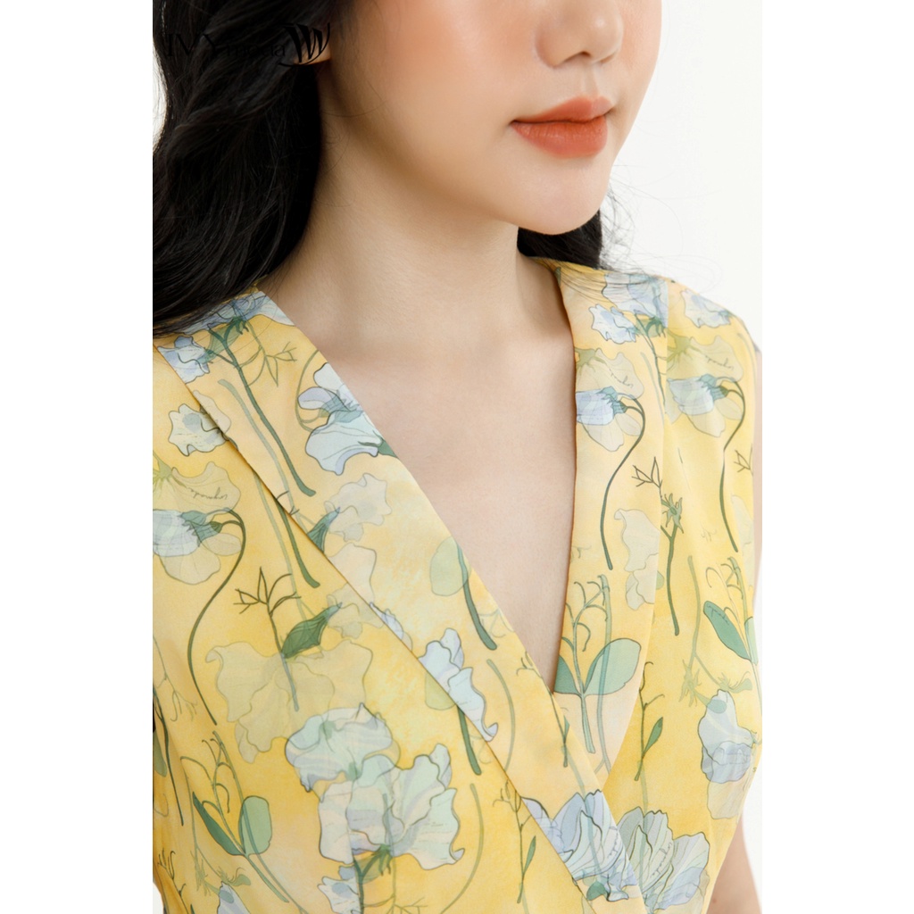 Đầm maxi cổ 2 ve xẻ tà trước IVY moda MS 41M7453