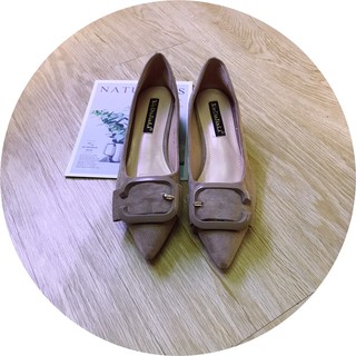Giày cao gót Nữ ⚡️𝐅𝐑𝐄𝐄 𝐒𝐇𝐈𝐏⚡️Scandal mũi nhọn gót vuông 4 phân 2 hàng Quảng Châu chuẩn