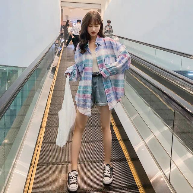 Áo sơ mi karo from rộng có bigsize sẵn hàng