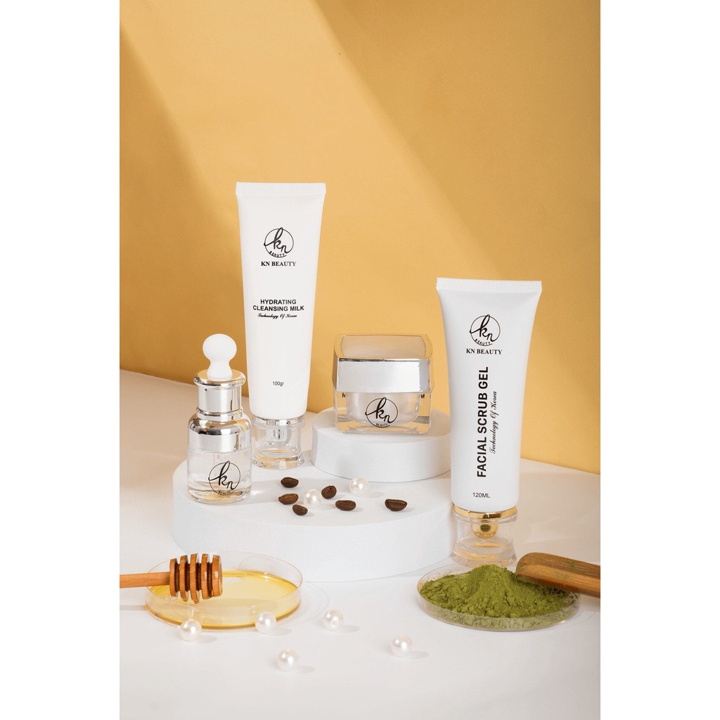 TRọn Bộ 5 sản phẩm Ngừa Nám Trắng Da KN Beauty Kem dưỡng + Serum + Sữa rửa mặt + Tẩy tế bào chết + kem chống nắng