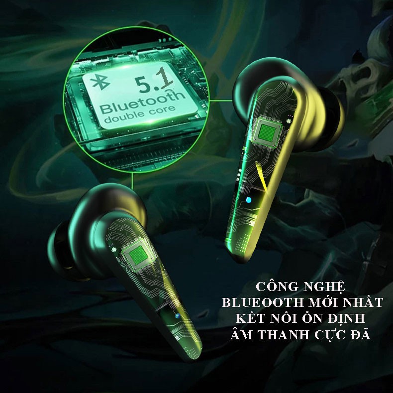 [Freeship] Tai nghe Gaming Bluetooth Apro WIRELESS V5.1 có độ trễ thấp Âm trầm tuyệt vời, tay ghe Game thủ, bảo hành