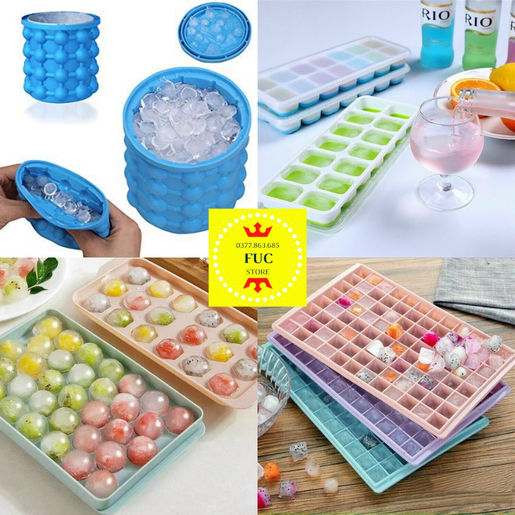Khay làm đá silicon - Khay làm thạch rau câu - Cốc làm đá thông minh - Dễ dàng lấy nước đá