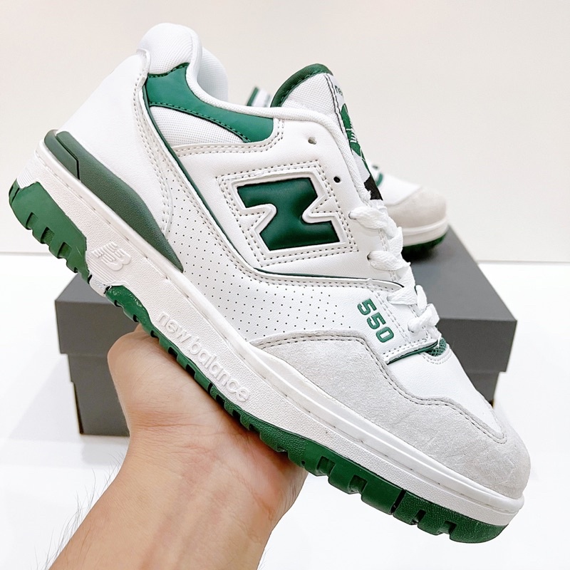 Giày sneaker New Balance 550 White Green - NB 550 Trắng Xanh Fullbox