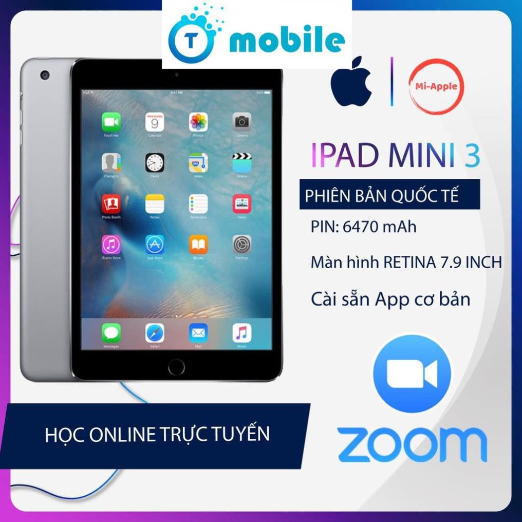 Máy tính bảng ipad mini 3 Quốc tế chính hãng bảo hành 6 tháng 1 đổi 1 tại nhà trong 30 ngày | BigBuy360 - bigbuy360.vn