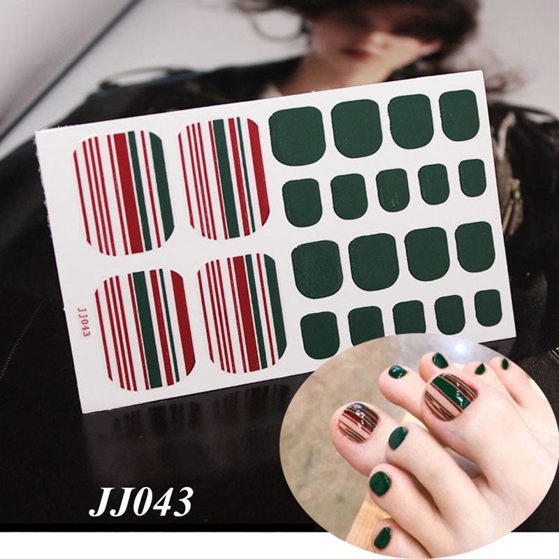 Set 22 miếng dán trang trí móng chân 3D thời trang JJ041-060 DIY