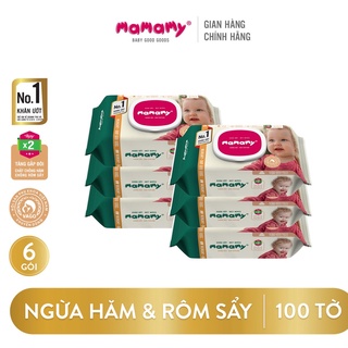 Combo 10 gói khăn ướt Mamamy 100 tờ/ gói có nắp không mùi an toàn cho bé
