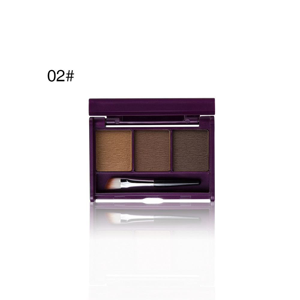 Hộp phấn vẽ lông mày 3 màu kháng nước không nhòe tích hợp cọ tiện dụng | BigBuy360 - bigbuy360.vn