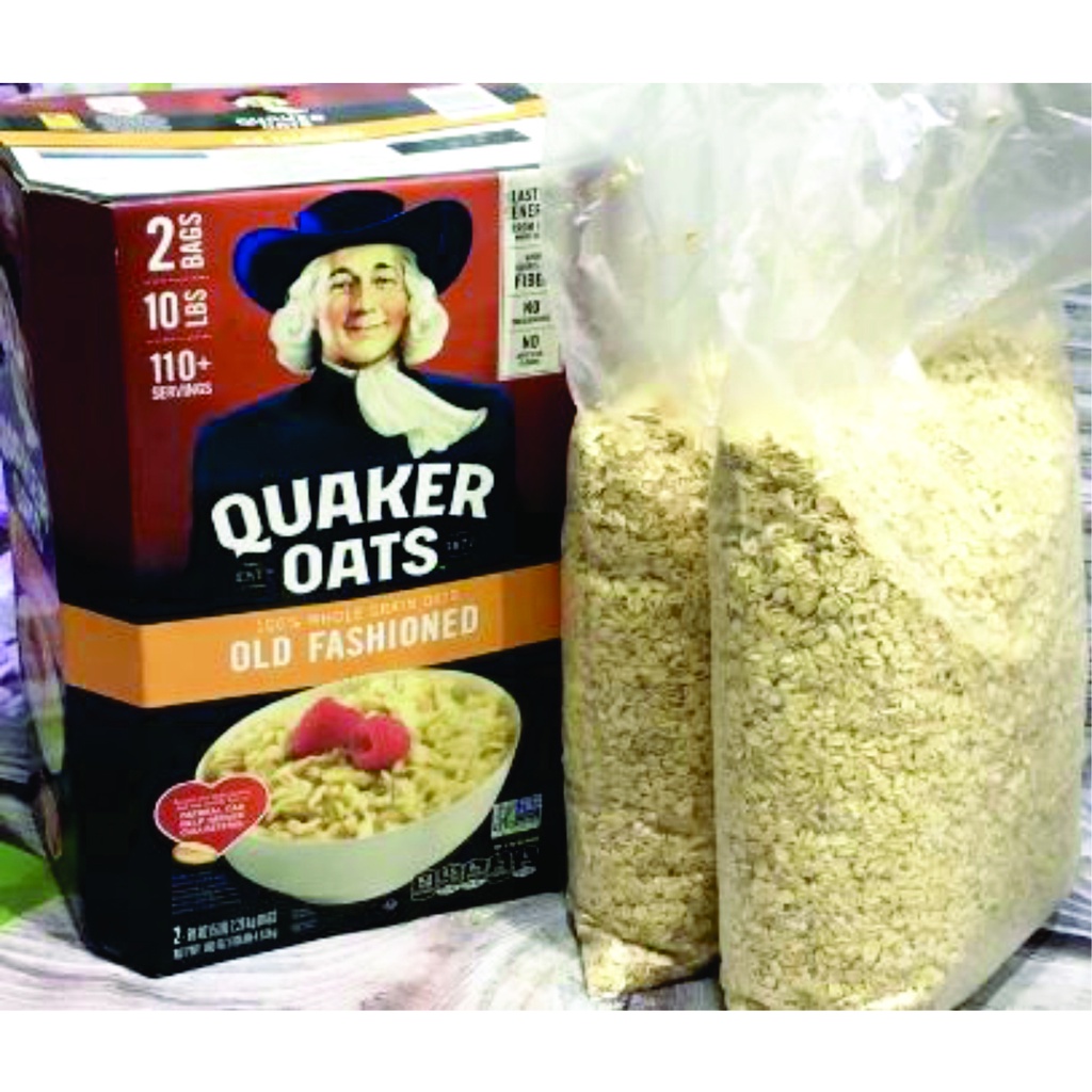 Yến Mạch Mỹ Quaker Oats Old Fashioned, Yến mạch Quaker khui thùng túi 2.26kg (Cán vỡ - Cán dẹt)