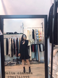 Váy len buộc nơ