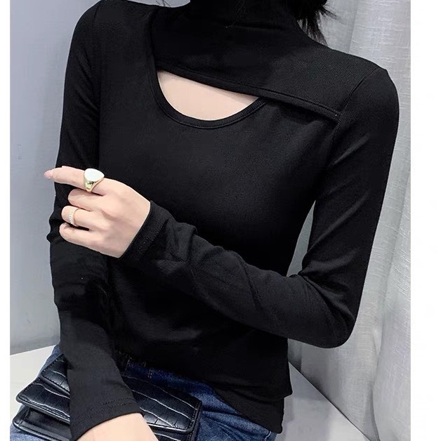 Áo giữ nhiệt nữ cổ lọ cách điệu khoét cổ cao cấp hot trend AT239