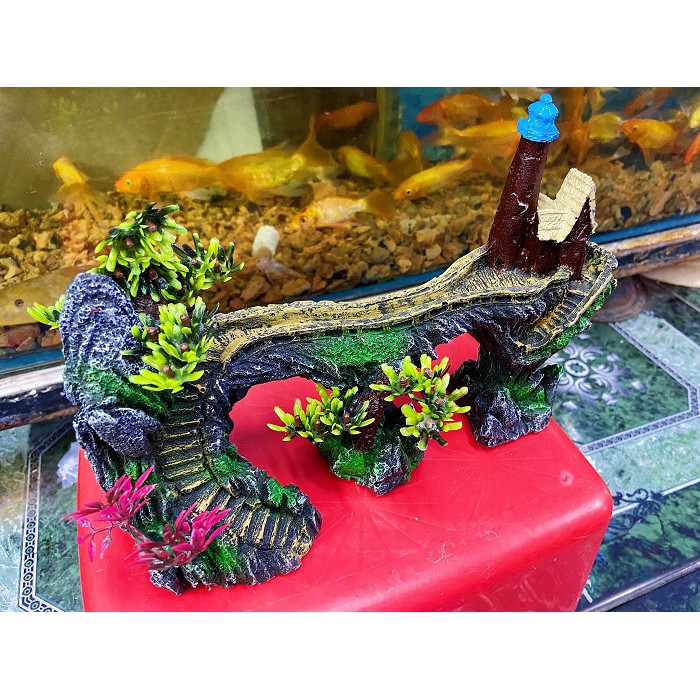 TIỂU CẢNH TRANG TRÍ HỒ CÁ NON BỘ 21X8X16CM