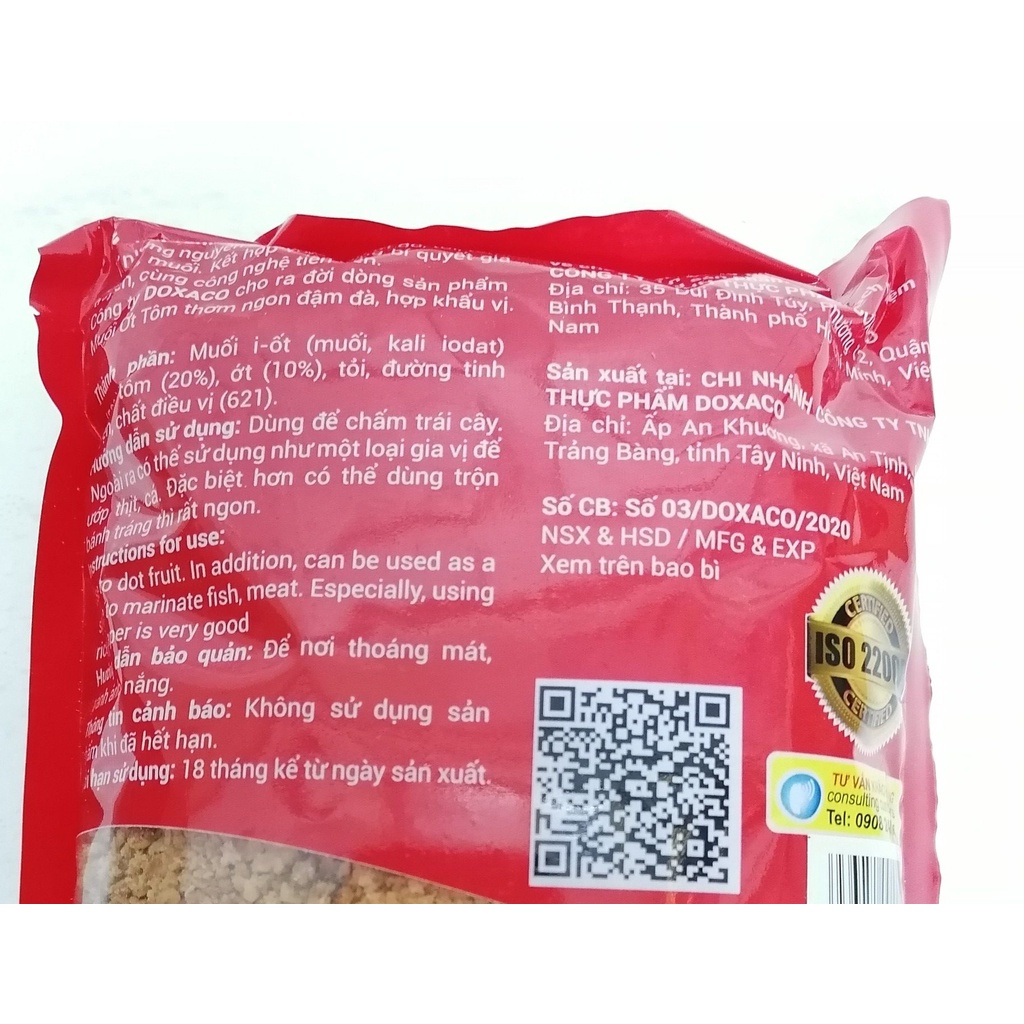 [GÓI LỚN 500g] MUỐI ỚT TÔM TÂY NINH [VN] DOXACO Shrimp Chili Salt