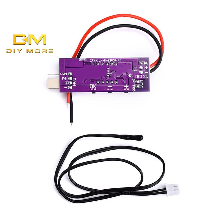 DIYMORE Quạt Tản Nhiệt Bốn Dây DC12V PWM Hiển Thị Nhiệt Độ Kỹ Thuật Số Hỗ Trợ 3A