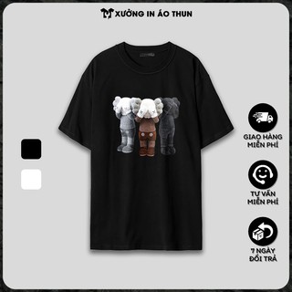 Áo thun unisex ngắn tay không cổ in hình KAWS thời trang - Bộ sưu tập áo phông unisex cá tính