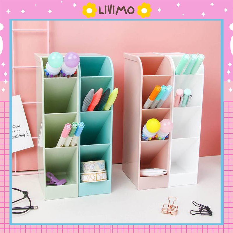 Kệ đựng bút 4 tầng để bàn nhiều ngăn mini LIVIMO KB01
