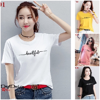 Áo thun nữ cotton in chữ Beautiful dễ thương TC01 | Áo phông nữ