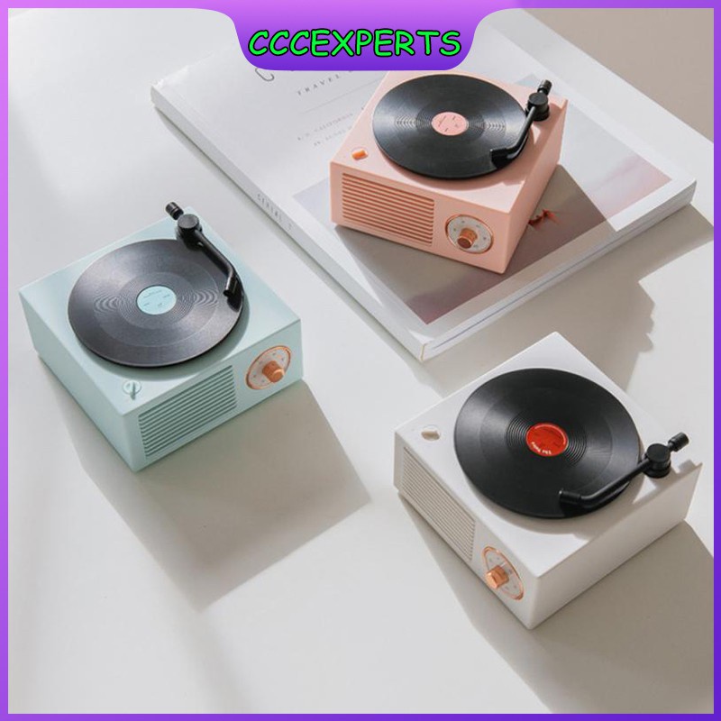 【CcExperts】Loa Bluetooth Loa siêu trầm Vinyl Máy ghi âm Hình dạng Loa Mini Âm nhạc hoài cổ Retro Đa chức năng Mini Âm thanh nhỏ Thẻ không dây C