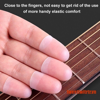 Trtr Set 4 Miếng Silicone Bọc Đầu Ngón Tay Chơi Đàn Guitar