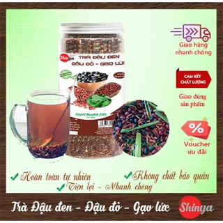 Trà gạo lức huyết ròng đậu đen xanh lòng hủ nhựa 500g