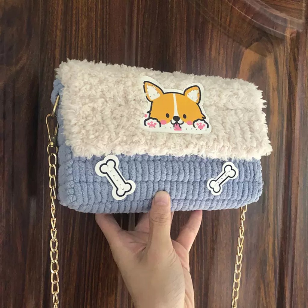 [Có video hướng dẫn] - Túi Handmade Tự Đan Len Phối Màu hot 2021 [Hàng Có Sẵn]