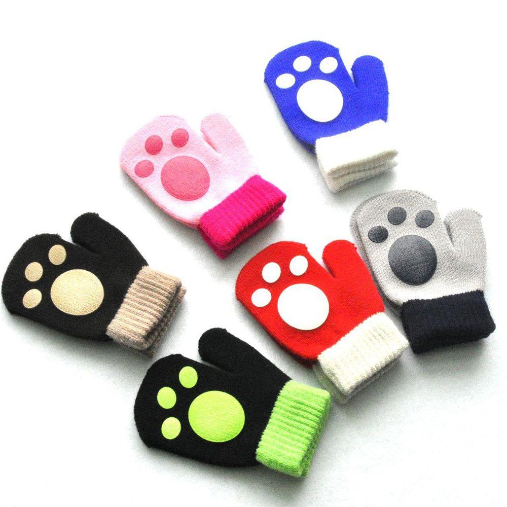 Găng Tay Len Dày Dặn Giữ Ấm Màu Sắc Ngọt Ngào Cho Bé 1-4 Tuổi