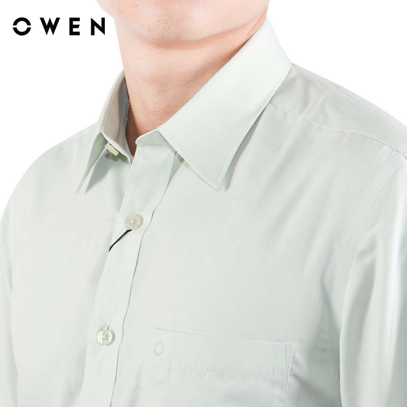 Áo Sơ mi dài tay nam Owen dáng Regularfit màu xanh nhạt - AR80914D | BigBuy360 - bigbuy360.vn