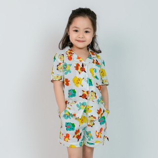 Đồ bộ mặc nhà pijama bé gái hình picachu