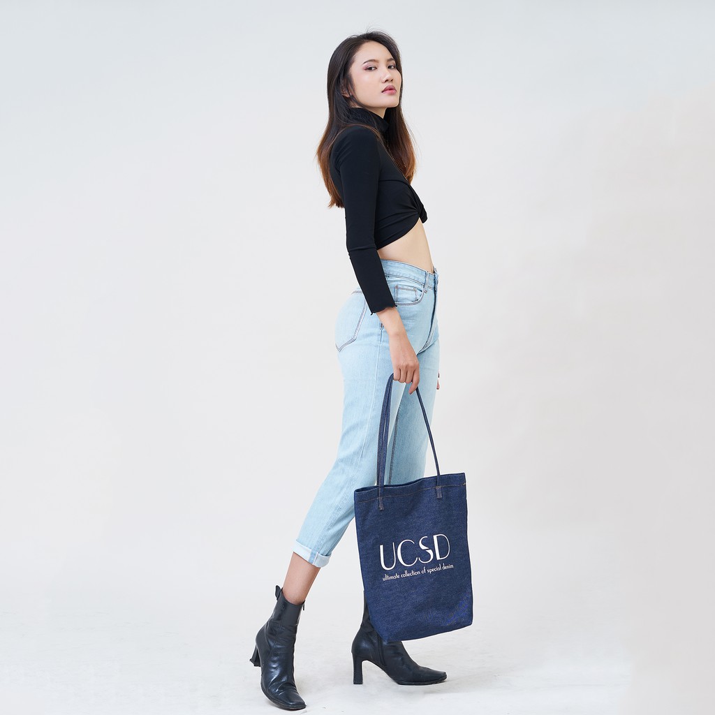 Quần Jean Nữ Aaajeans Boyfriend Lưng Cao Baby Blue - Ucsd Selvedge