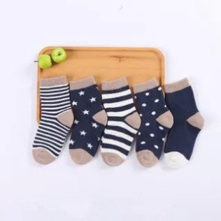 Sét 5 Đôi Tất Cotton Hàng Quảng Châu CAO CẤP Chất Dày Dặn Cho Bé Từ 0-5 Tuổi