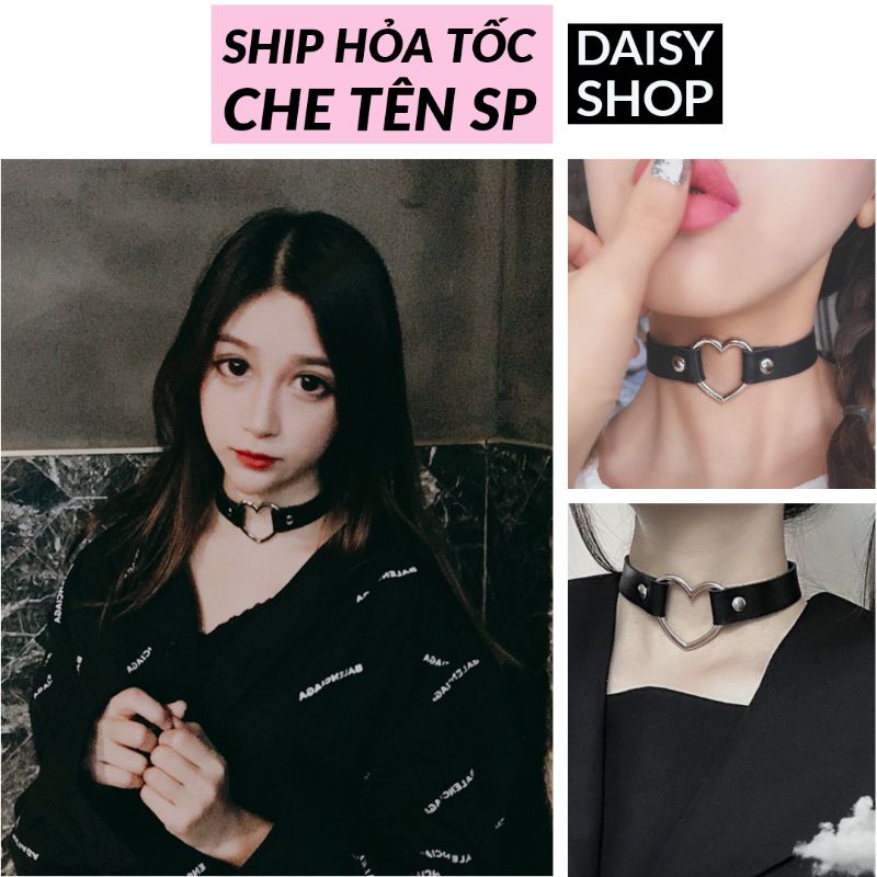 Choker da trái tim - dây chuyền vòng cổ choker đùi cá tính thời trang Hàn Quốc