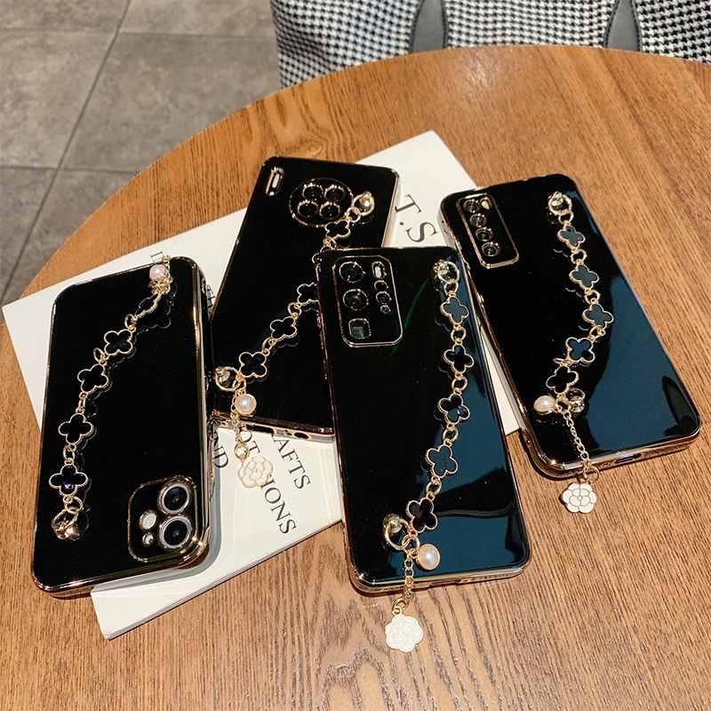 Ốp Điện Thoại Silicon Mềm Hình Cỏ Bốn Lá May Mắn Cho IPhone 13 12 11 Pro Max 8 7 Plus X Xr Xs Max