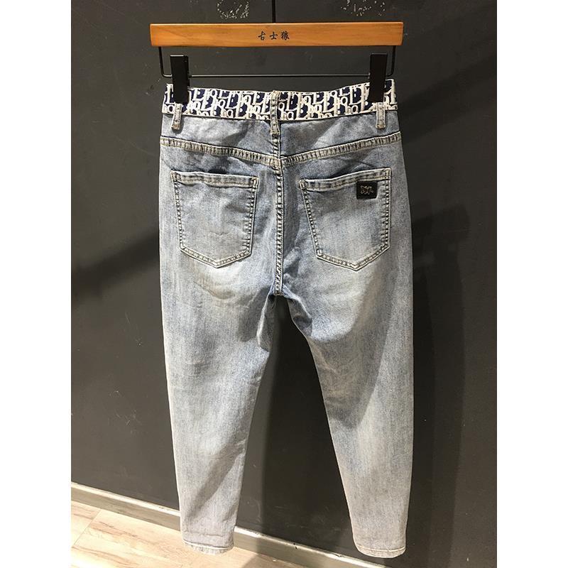 Quần Jean Dài Dáng Ôm Co Giãn Thời Trang Hàn Quốc Cá Tính Cho Nam