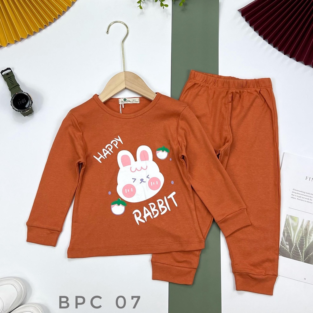 Bộ quần áo cotton LITIBABY dài tay, hình họa tiết size 3 đến 10 tuổi