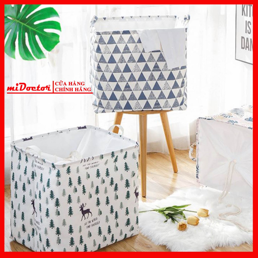 [CỠ ĐẠI - HÀNG CAO CẤP] Túi Bạt Đựng Quần Áo, Chăn Mền Gấp Gọn Cỡ Đại 50x40x50cm miDoctor