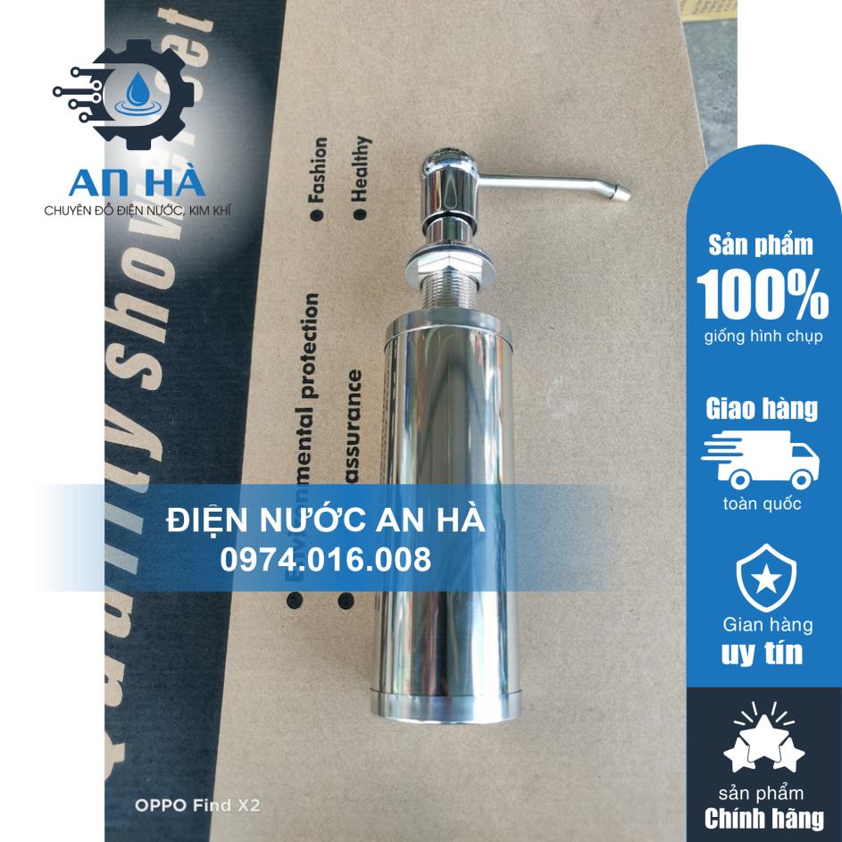 [INOX ĐÁNH BÓNG ĐẸP] Bình Nước Rửa Chén Bình Xà Bông Nhấn Hơi Bằng 100% Inox Lắp Âm Thành Chậu